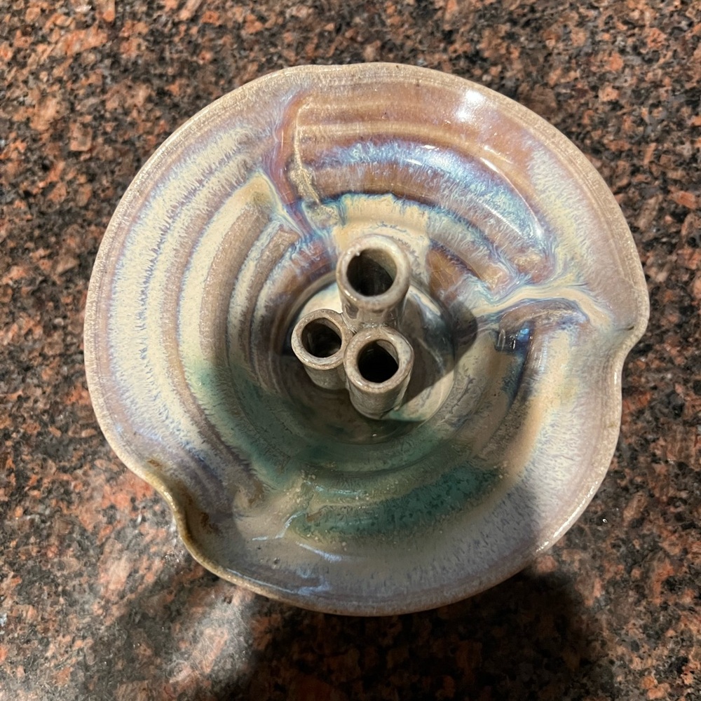 Vintage pottery vase with drainage holes